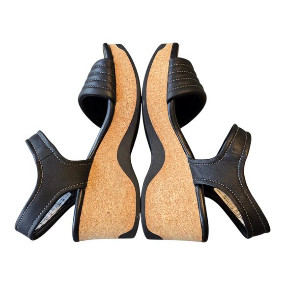 Clarks Collection Womens Chelseah Gem Angle Strap Wedge Sandal Size 7M Black - Picture 8 of 11